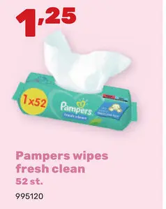 Aanbieding: Pampers wipes fresh clean