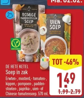 Aanbieding: Soep in zak