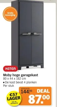 Aanbieding: Moby hoge garagekast