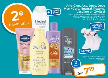 Aanbieding: Andrélon, Axe, Dove, Dove Men +Care, Neutral, Rexona, Vaseline en Zwitsal