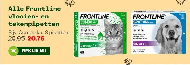 Aanbieding: Frontline vlooien- en tekenpipetten