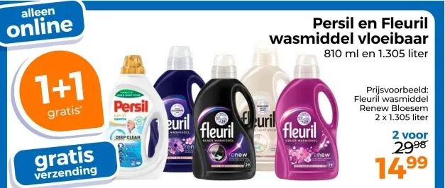 Aanbieding: Persil en Fleuril wasmiddel vloeibaar