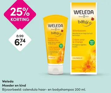 Aanbieding: Weleda calendula haar- en bodyshampoo