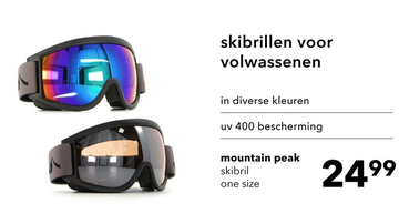 Aanbieding: Mountain Peak heren dames skibril gekleurde lens