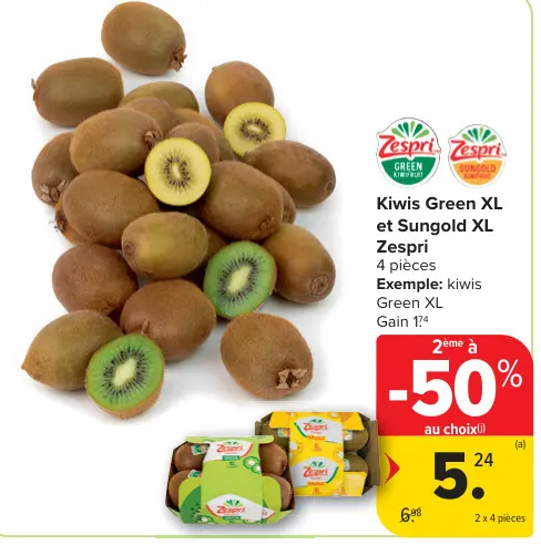Offre: Kiwis Green XL et Sungold XL