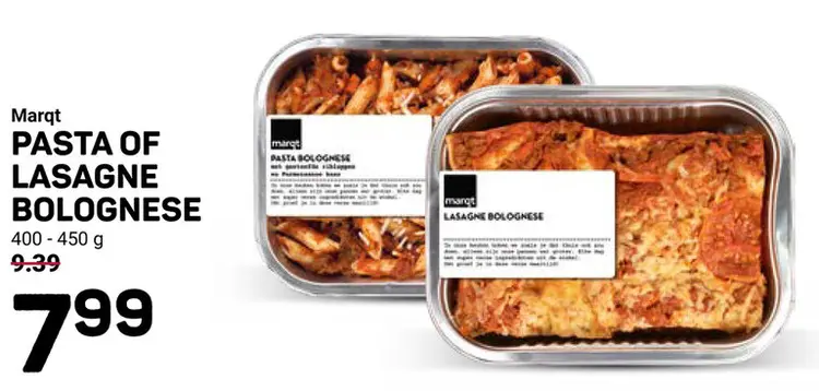 Aanbieding: Pasta of lasagne bolognese