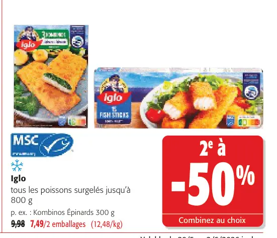 Offre: Tous les poissons surgelés