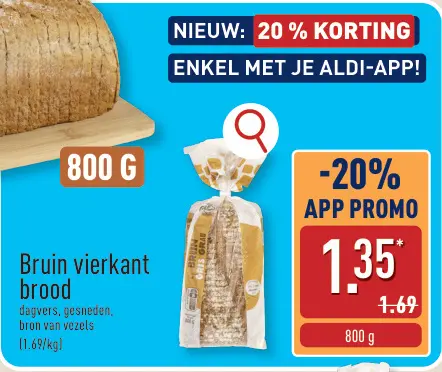 Promotie: Bruin vierkant brood