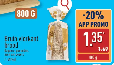 Promotie: Bruin vierkant brood