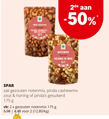 Promotie: zak gezouten notenmix, pinda-cashewmix zout & honing of pinda's gesuikerd