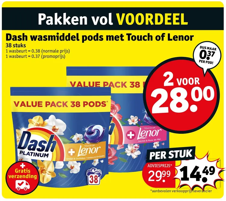 Promotie: Wasmiddel pods met Touch of Lenor