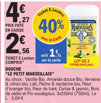 Offre: Douche "LE PETIT MARSEILLAIS"