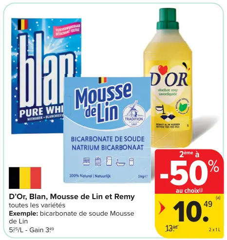 Offre: D'Or, Blan, Mousse de Lin et Remy