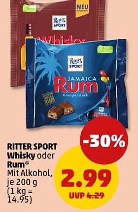 Aanbieding: RITTER SPORT Whisky oder Rum