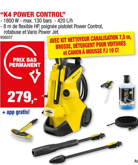 Offre: K4 Power Control nettoyeur haute pression 1800W + accessoires
