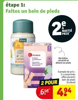 Offre: Comprimés effervescents bain de pieds