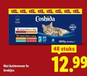 Aanbieding: Coshida Nat kattenvoer in brokjes