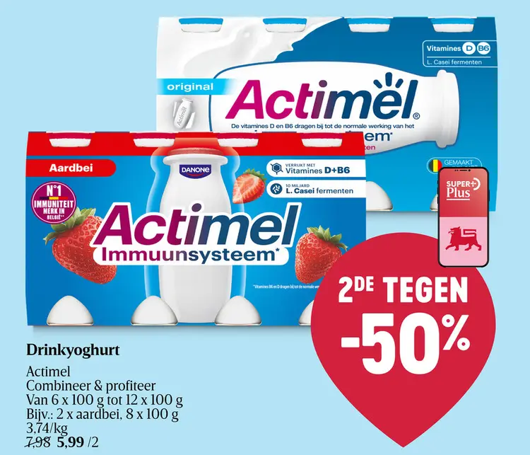 Promotie: Drinkyoghurt Actimel Aardbei
