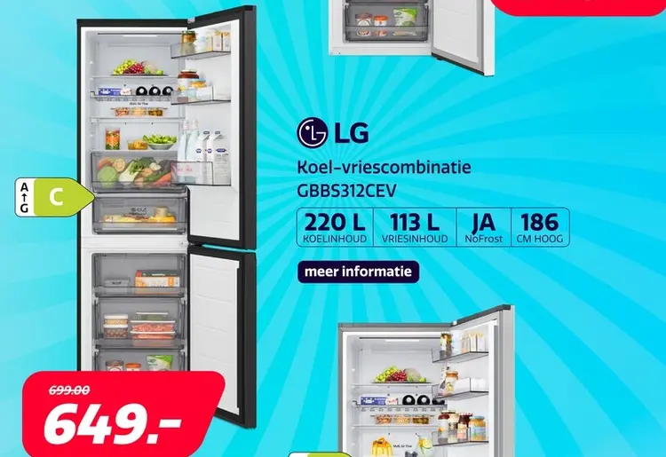 Aanbieding: LG GBBS312CEV