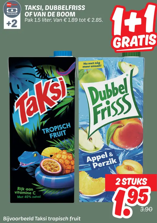 Aanbieding: Taksi, dubbelfriss of van de boom