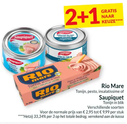 Promotie: Tonijn, pesto, insalatissime of Tonijn in blik