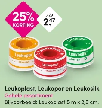 Aanbieding: Leukoplast, Leukopor en Leukosilk