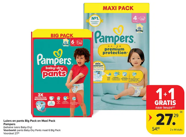 Aanbieding: Luiers en pants Big Pack en Maxi Pack
