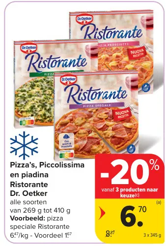 Promotie: Pizza's, Piccolissima en piadina Ristorante