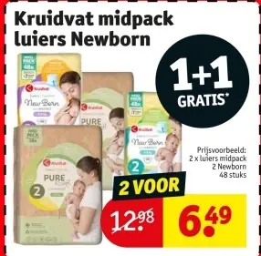 Promotie: Kruidvat midpack luiers Newborn