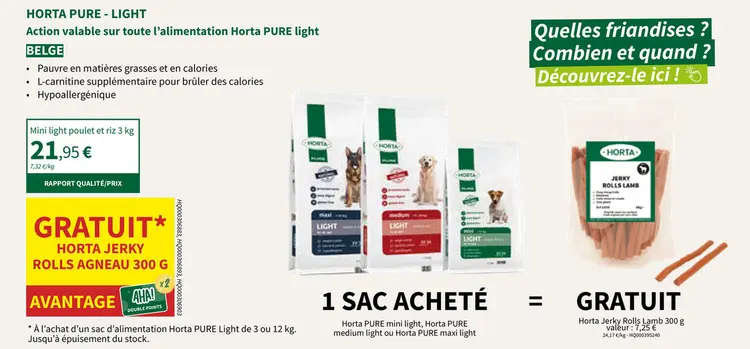 Offre: Mini light poulet et riz + gratuit jerky rolls