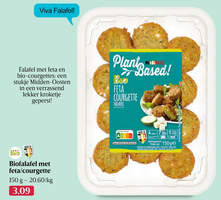 Promotie: Biofalafel met feta/courgette