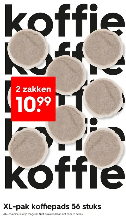 Promotie: XL-pak koffiepads 56 stuks