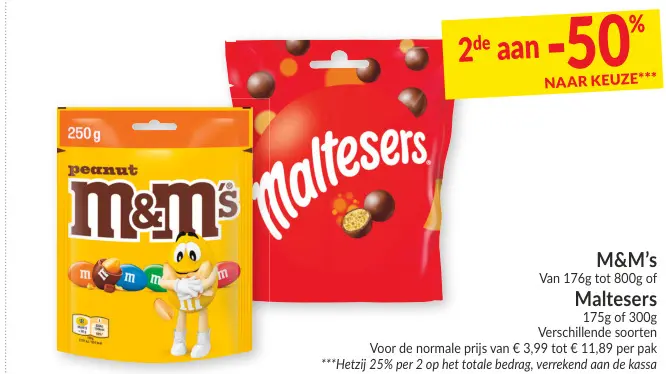 Promotie: M&M's of Maltesers