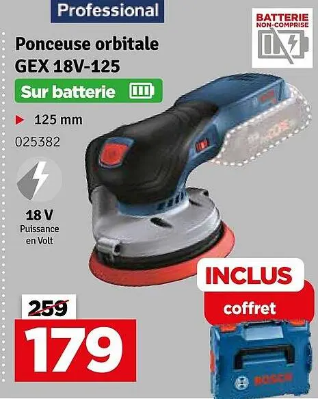 Offre: Ponceuse orbitale GEX 18V-125