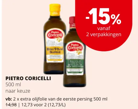 Promotie: extra olijfolie van de eerste persing