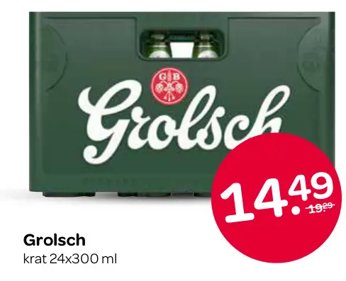 Aanbieding: Grolsch krat 24x300 ml