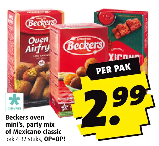 Aanbieding: Beckers oven mini's, party mix of Mexicano classic