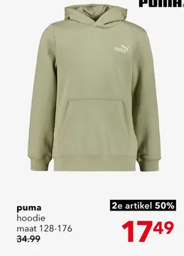 Aanbieding: Puma ESS 2 Color Small NO. 1 Logo kinder hoodie groen
