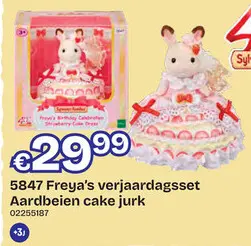 Aanbieding: 5847 Freya's verjaardagsset Aardbeien cake jurk
