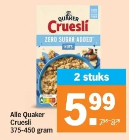 Aanbieding: Alle Quaker Cruesli