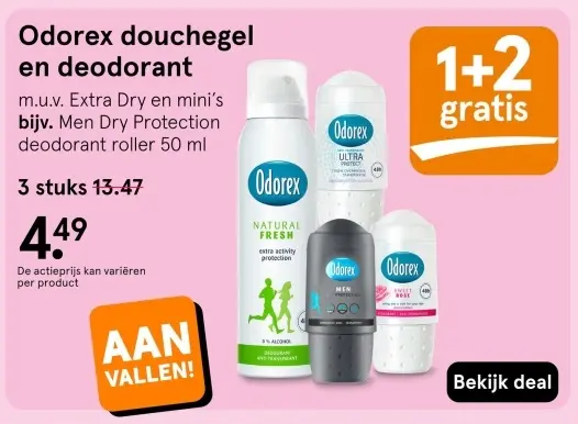 Aanbieding: Odorex douchegel en deodorant