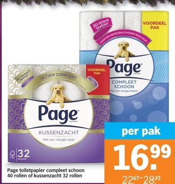 Aanbieding: Page toiletpapier compleet schoon of kussenza