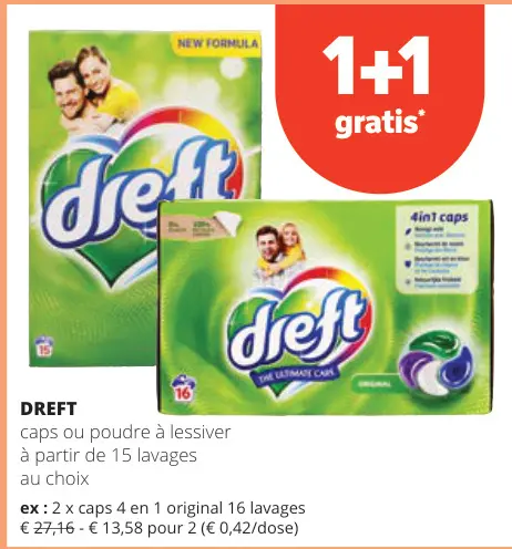 Offre: caps ou poudre à lessiver