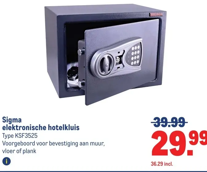 Aanbieding: elektronische hotelkluis