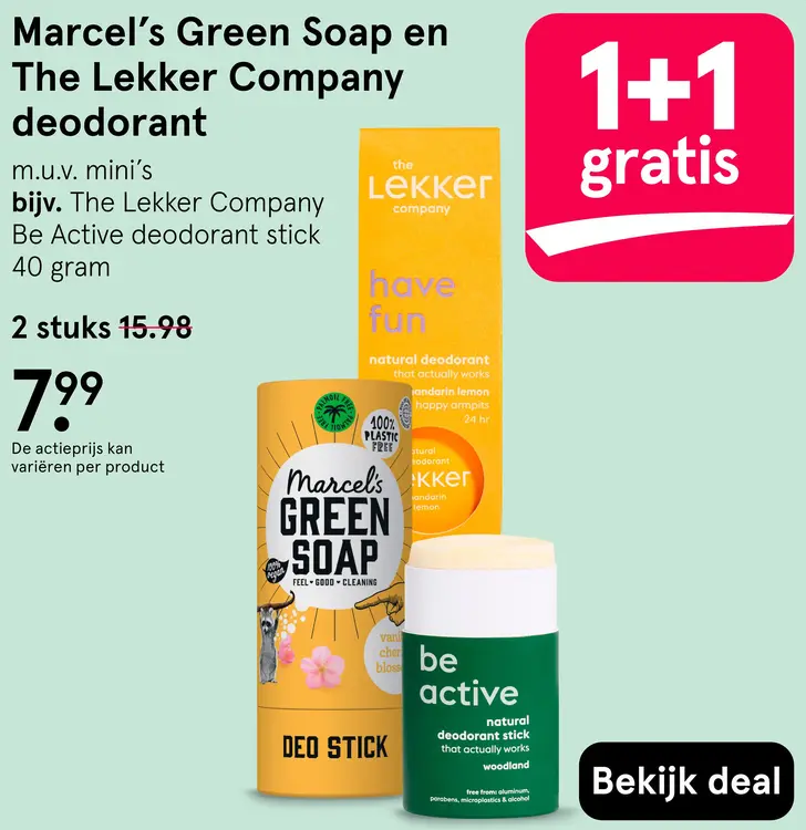 Aanbieding: Marcel's Green Soap en The Lekker Company deodorant