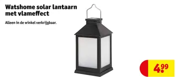 Aanbieding: Watshome solar lantaarn met vlameffect