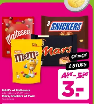 Aanbieding: M&M's of Maltesers Mars, Snickers of Twix