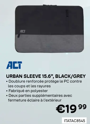 Offre: Urban sleeve 15.6", black/grey