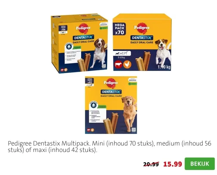 Aanbieding: Pedigree Dentastix Multipack