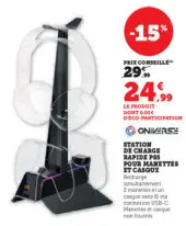 Offre: Station de charge rapide ps5 pour manettes et